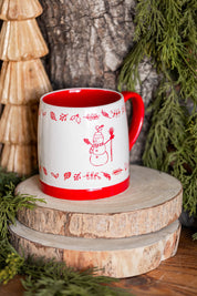 Stoneware Red Holiday Icon Mug Creative Co-Op