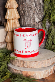 Stoneware Red Holiday Icon Mug Creative Co-Op