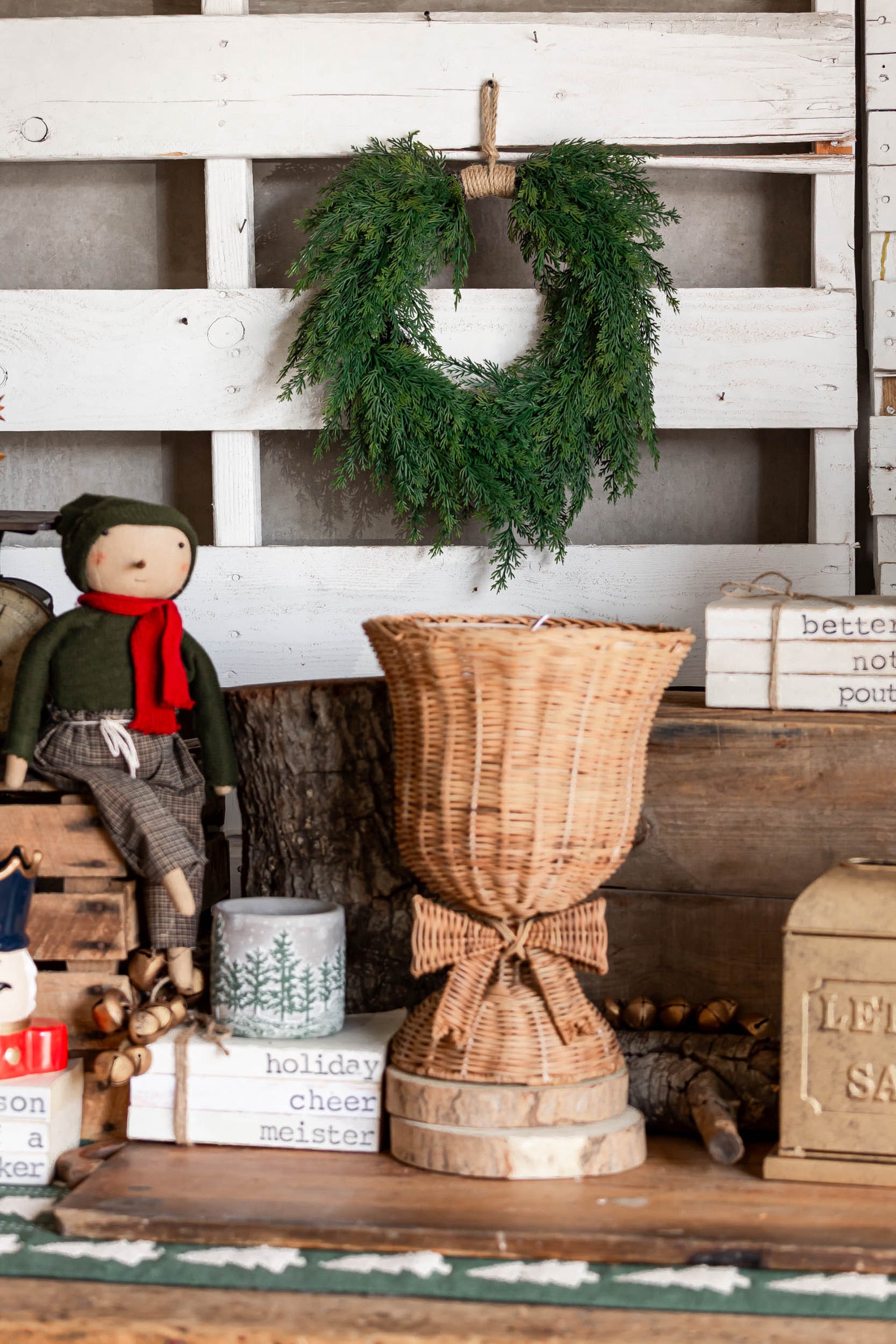 Tonal Cedar Hanging Wreath Lancaster and Vintage