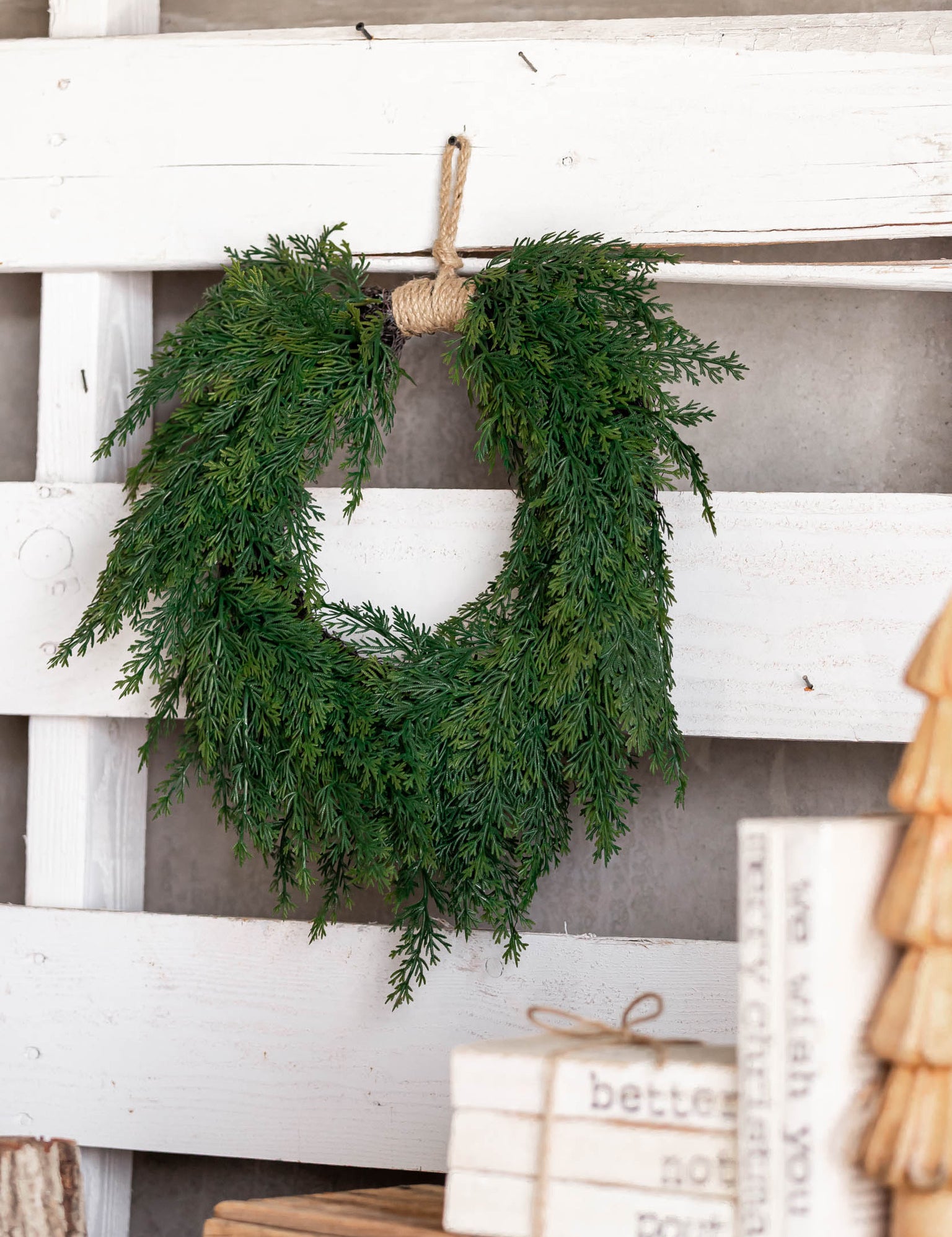 Tonal Cedar Hanging Wreath Lancaster and Vintage