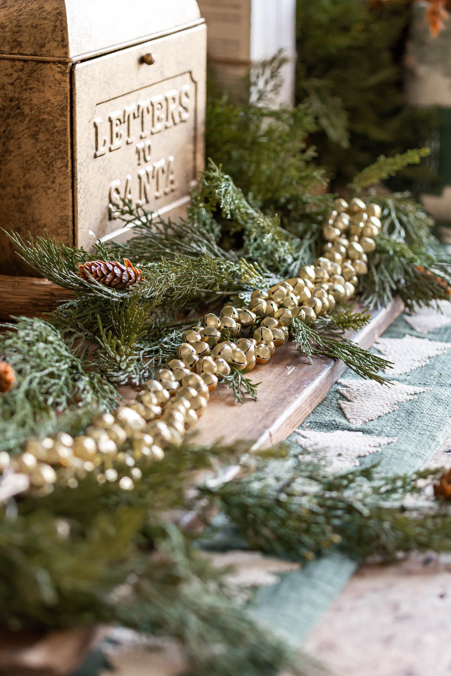 Golden Jingle Bells Garland Lancaster and Vintage