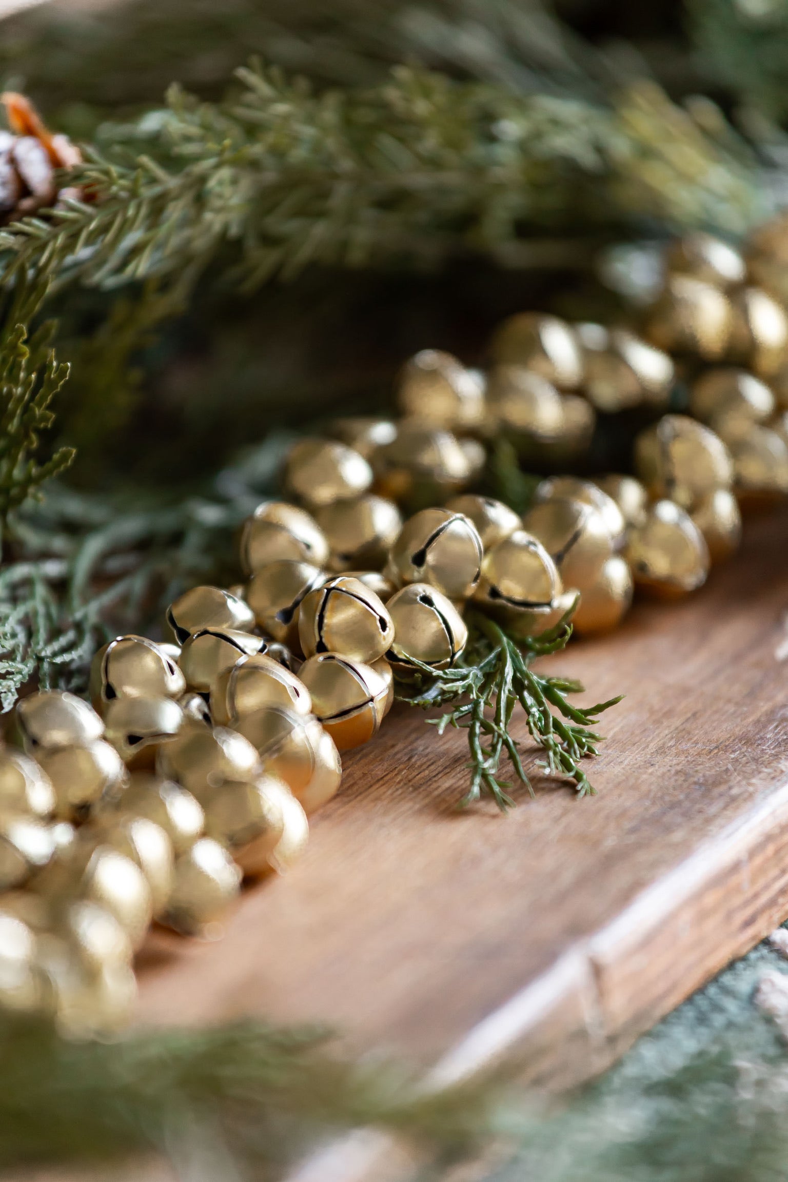 Golden Jingle Bells Garland Lancaster and Vintage