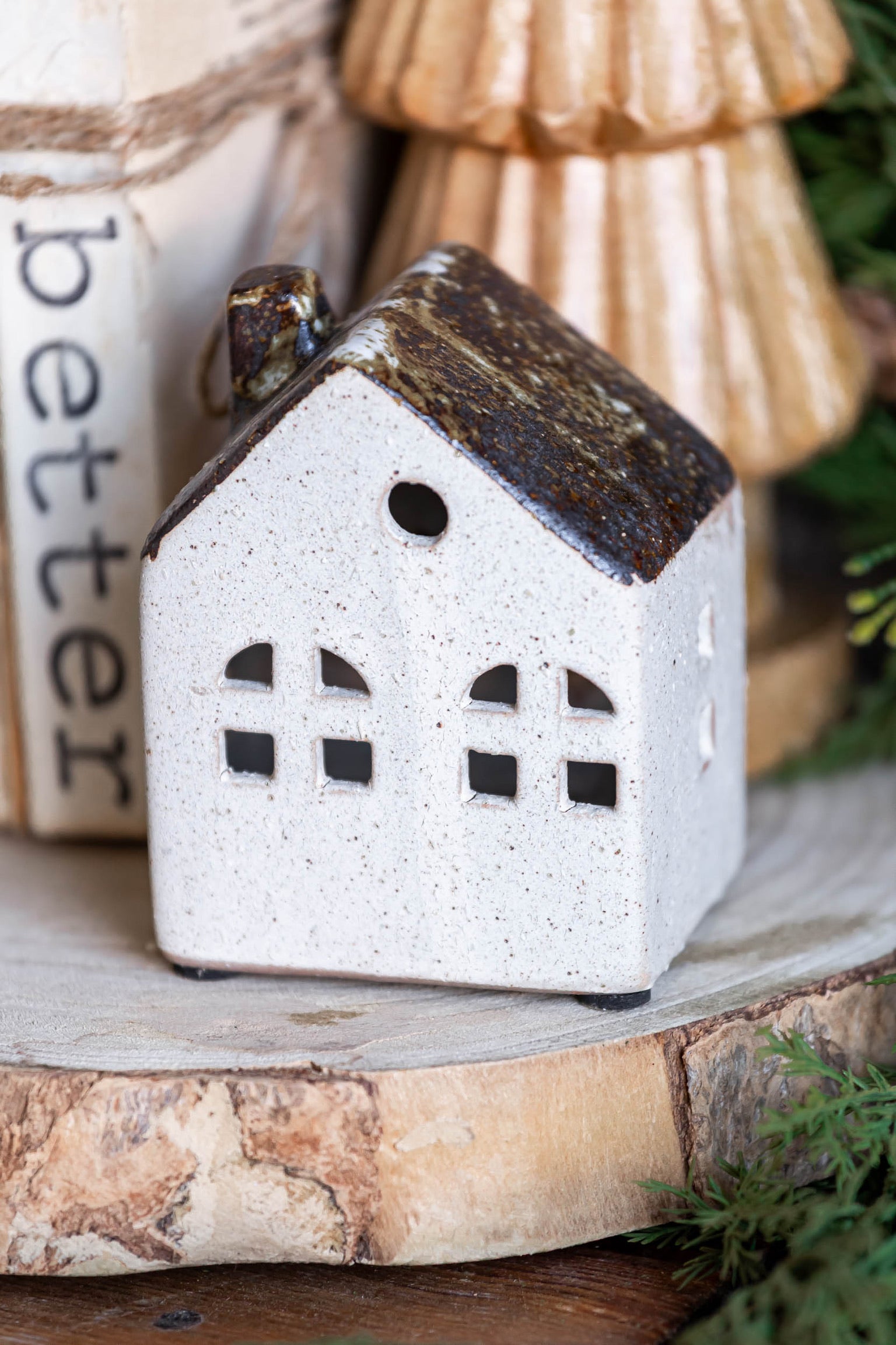 Stoneware Glazed House Creative Co-Op