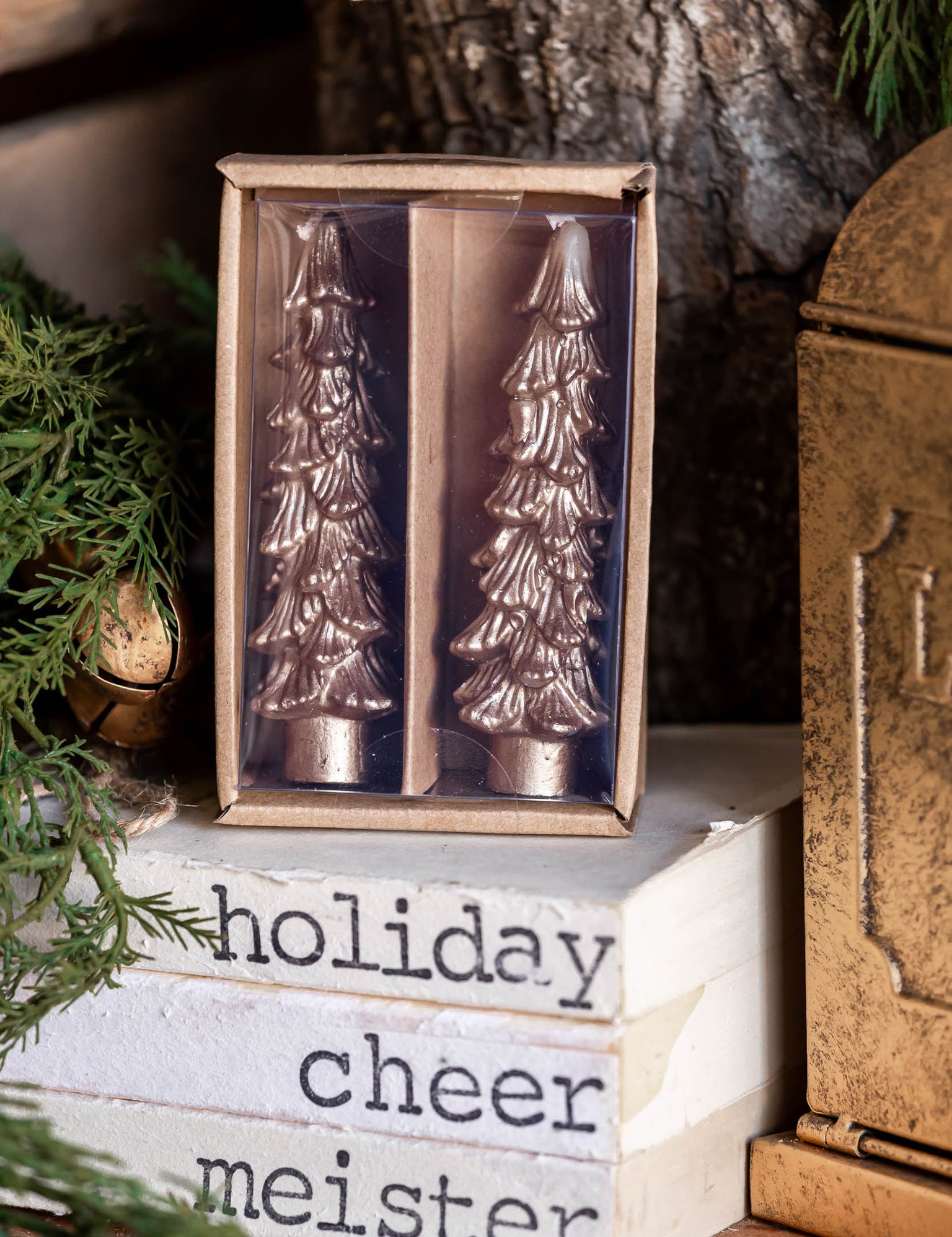 Unscented Gold Tree Taper Candles Creative Co-Op