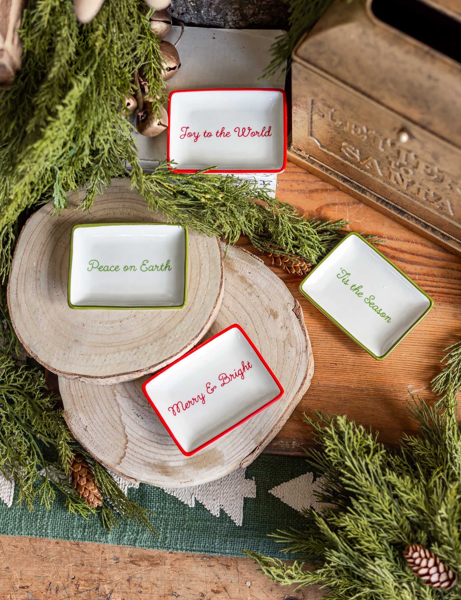 Stoneware Christmas Cheer Dish Creative Co-Op
