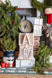 Lighted White Gingerbread House (L) Raz Imports
