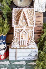 Lighted White Gingerbread House (L) Raz Imports