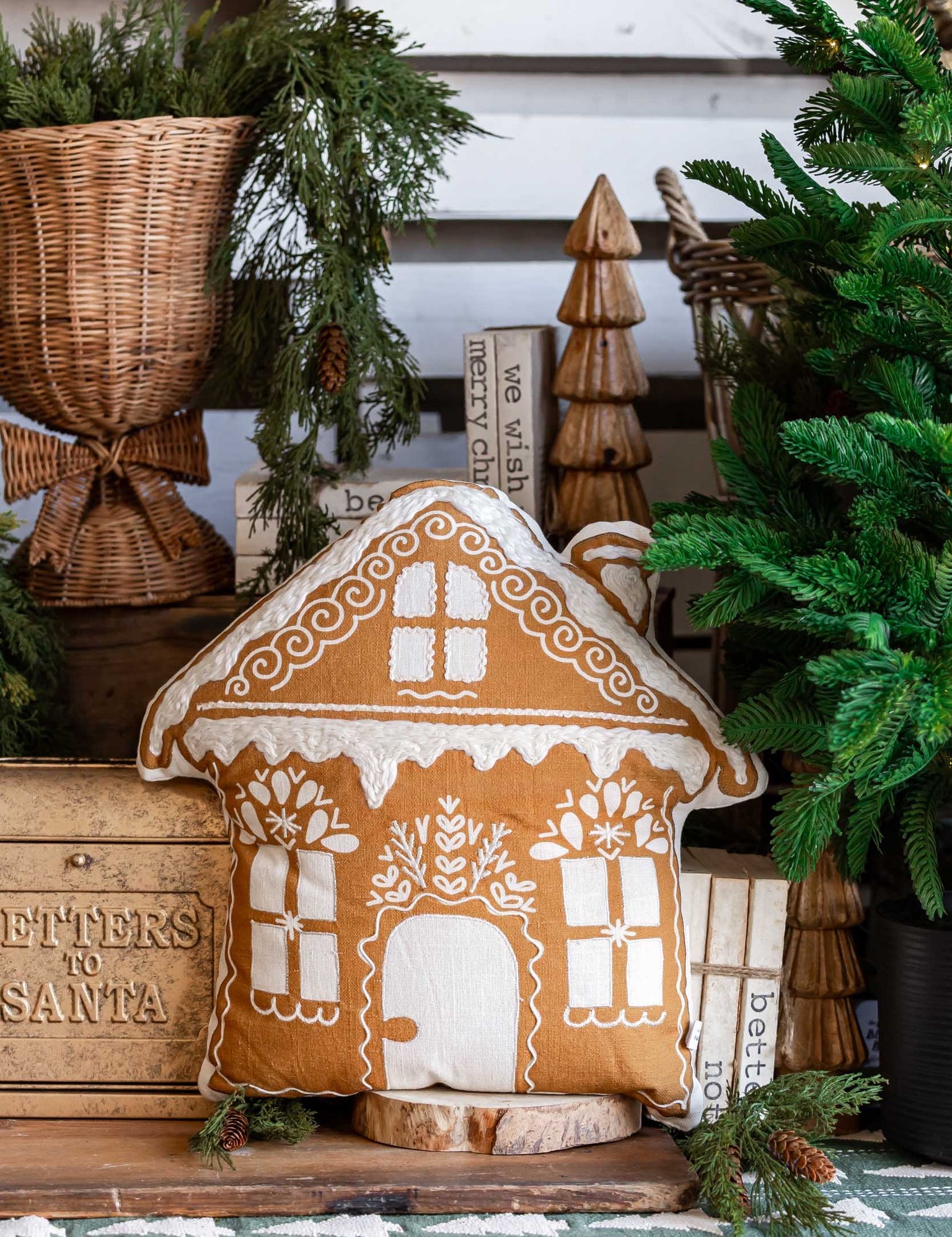 Gingerbread House Pillow Raz Imports