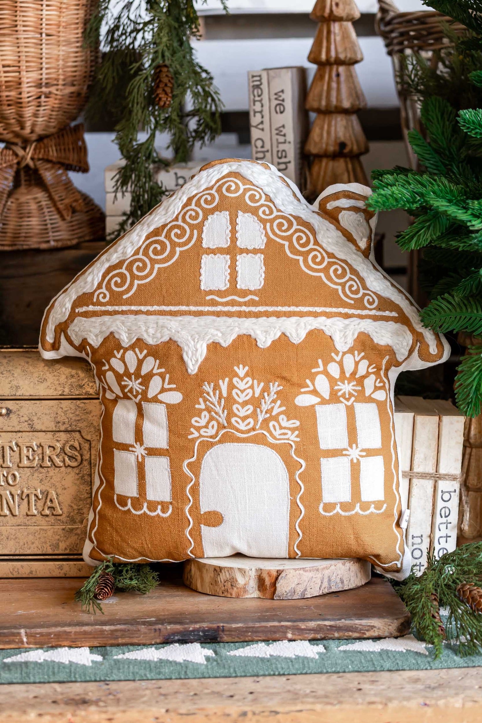Gingerbread House Pillow Raz Imports