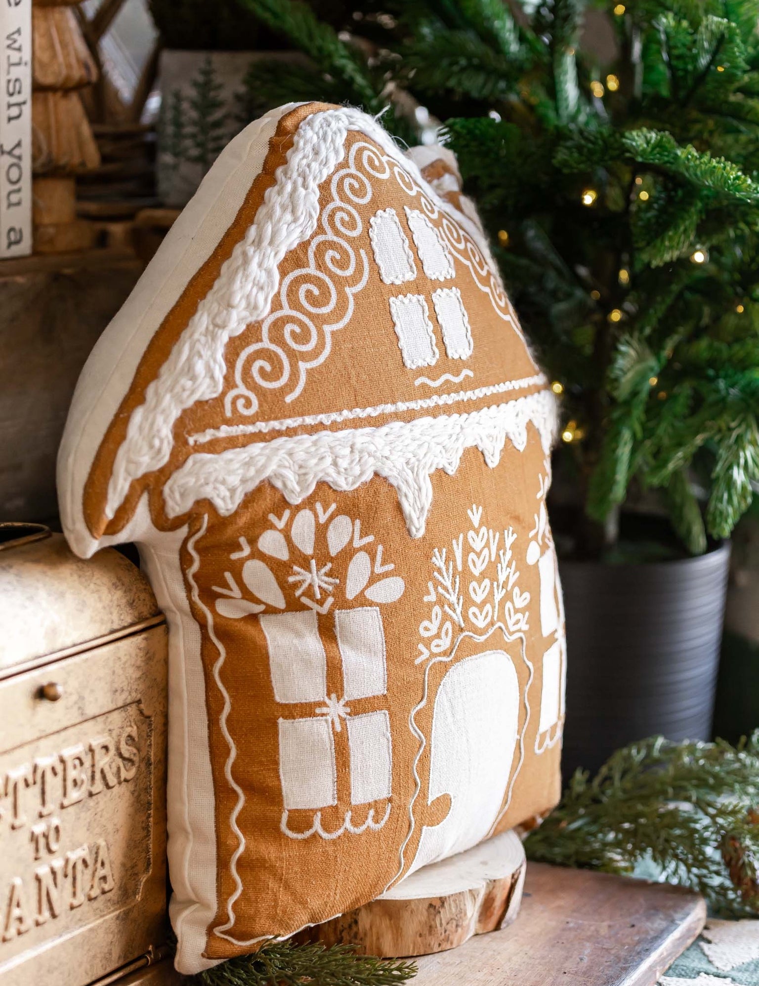 Gingerbread House Pillow Raz Imports