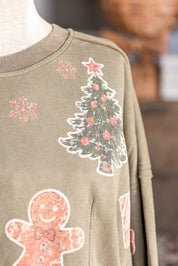 Vintage Holiday Graphic Washed Sweatshirt Davi & Dani