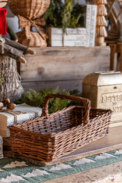 Hand-Woven Natural Reed Handled Basket Creative Co-Op