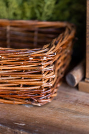 Hand-Woven Natural Reed Handled Basket Creative Co-Op