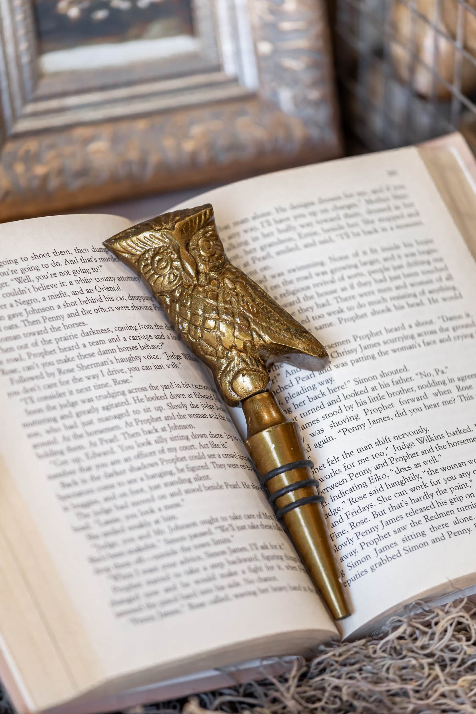 Gilded Owl Bottle Stopper Accent Decor