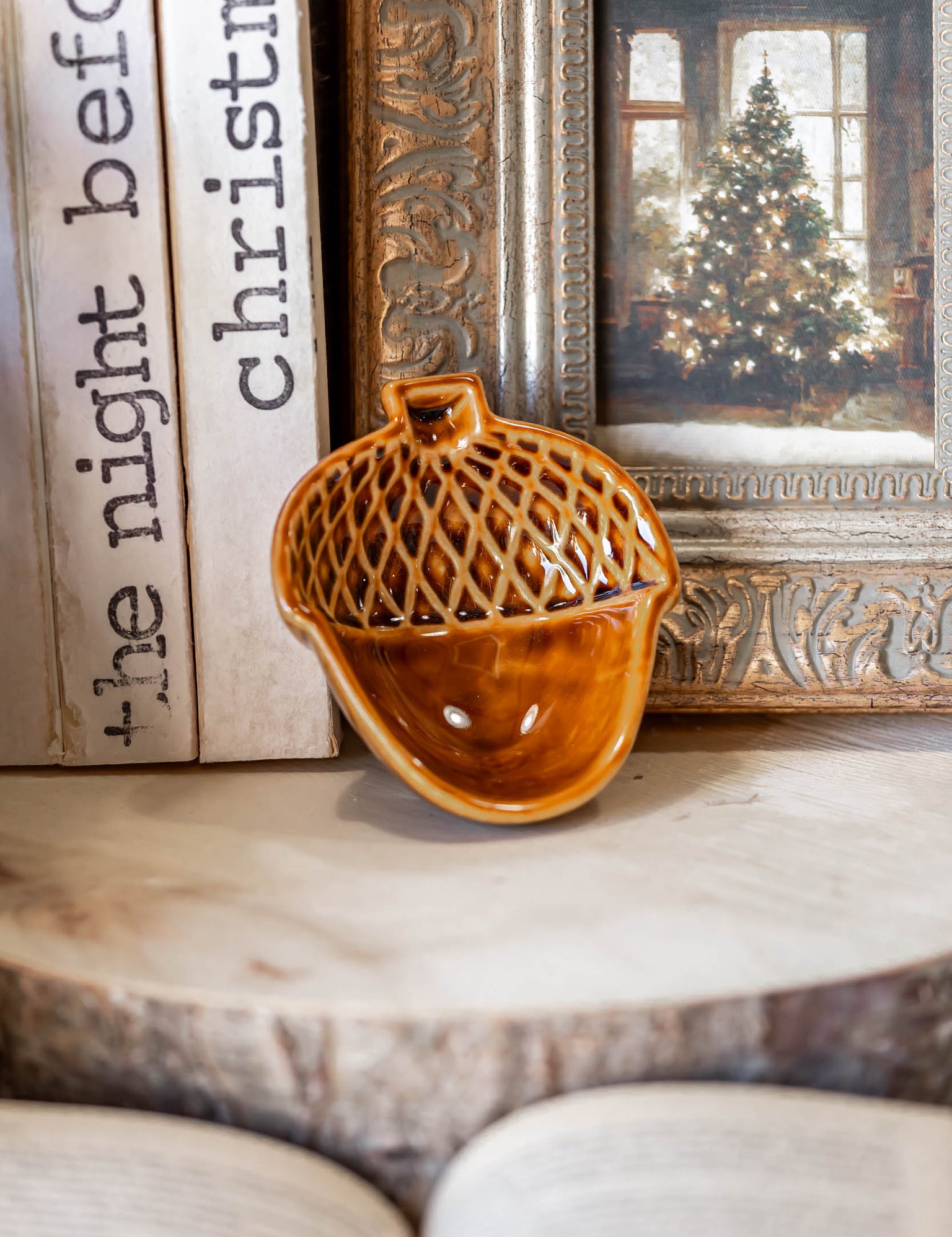 Stoneware Acorn Dish Creative Co-Op
