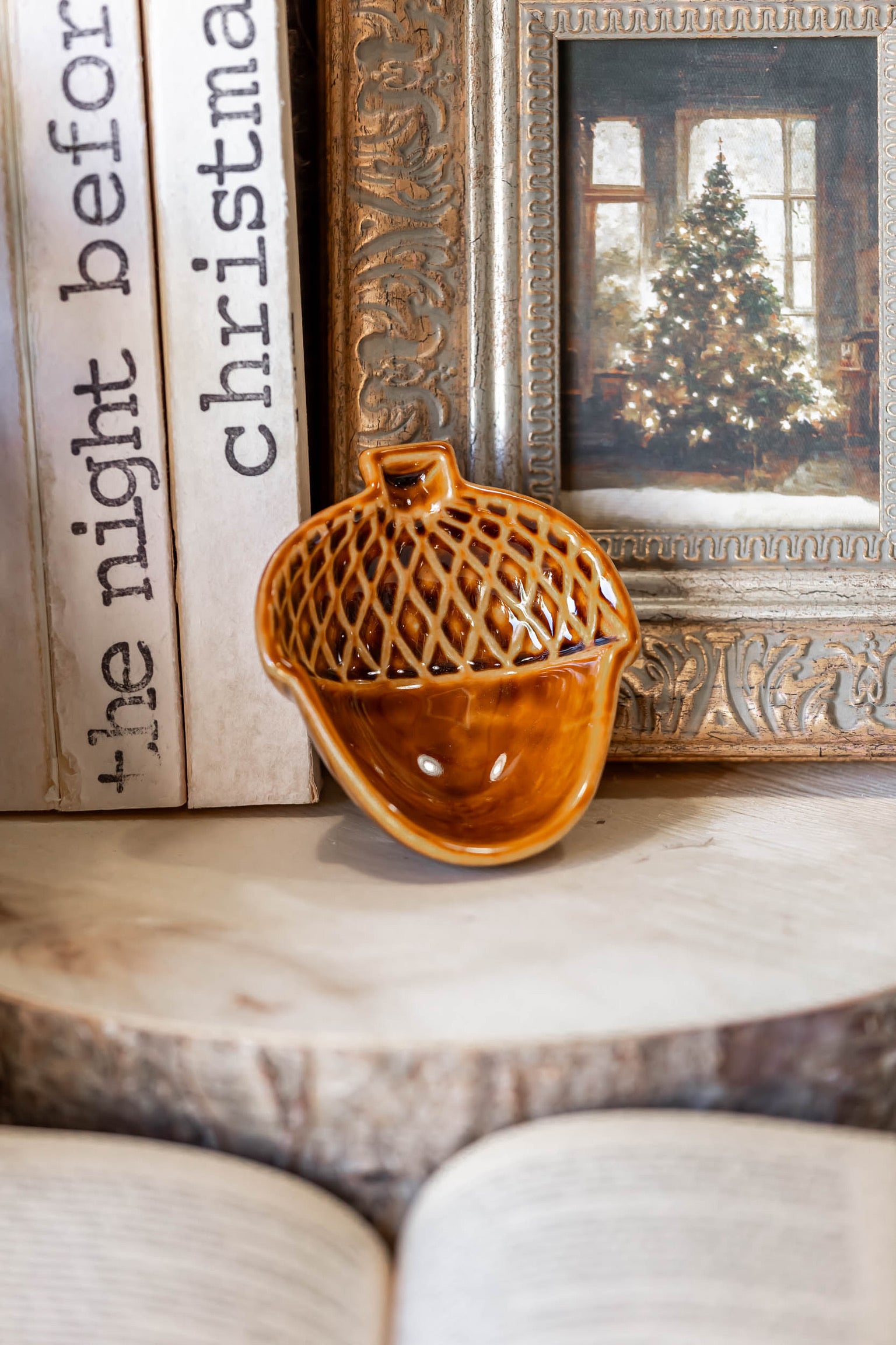 Stoneware Acorn Dish Creative Co-Op