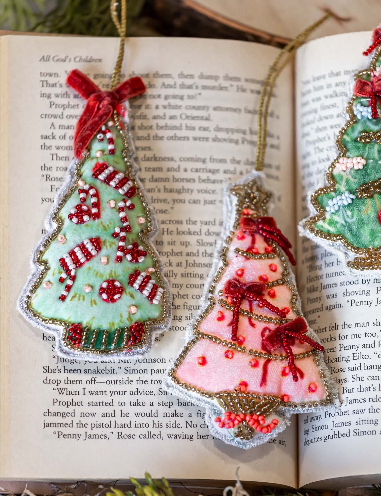 Hand-Made Beaded Christmas Tree Ornament Creative Co-Op