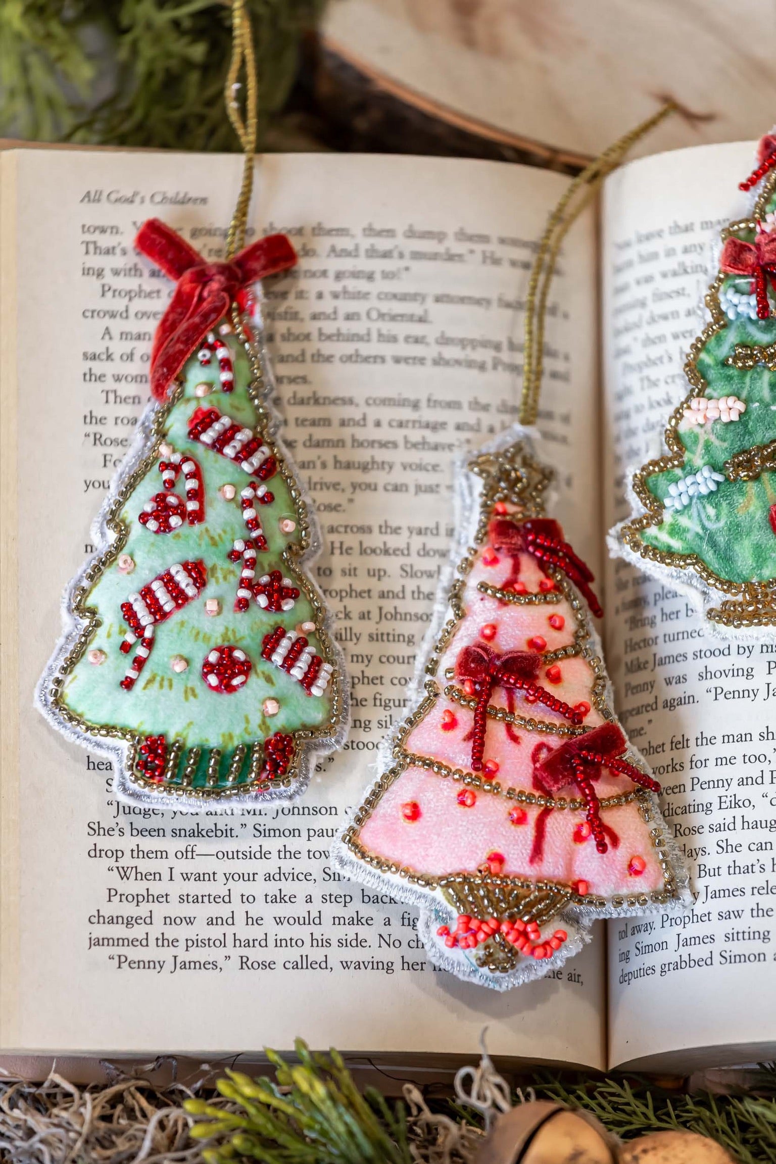 Hand-Made Beaded Christmas Tree Ornament Creative Co-Op