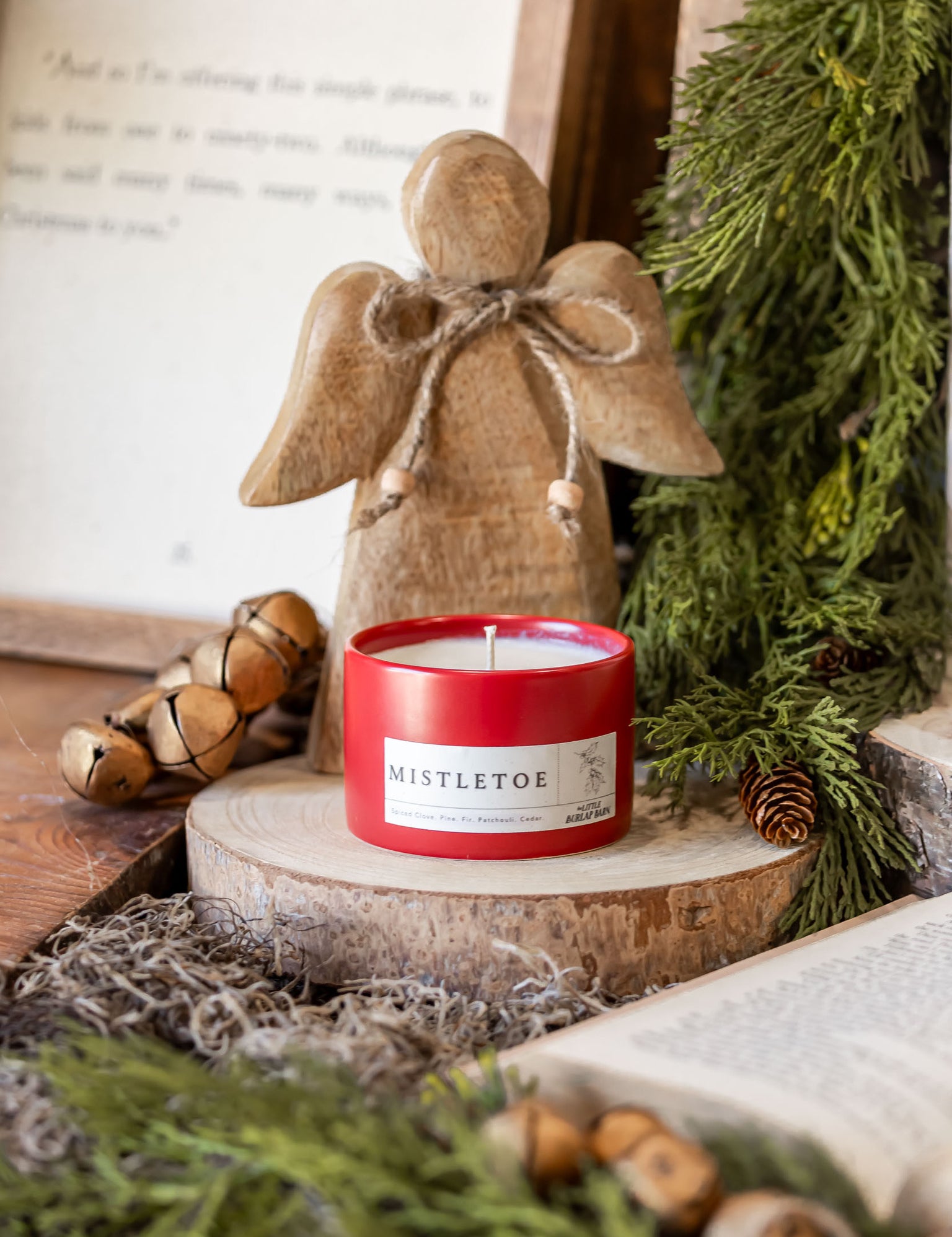 Mistletoe Red Candle The Little Burlap Barn