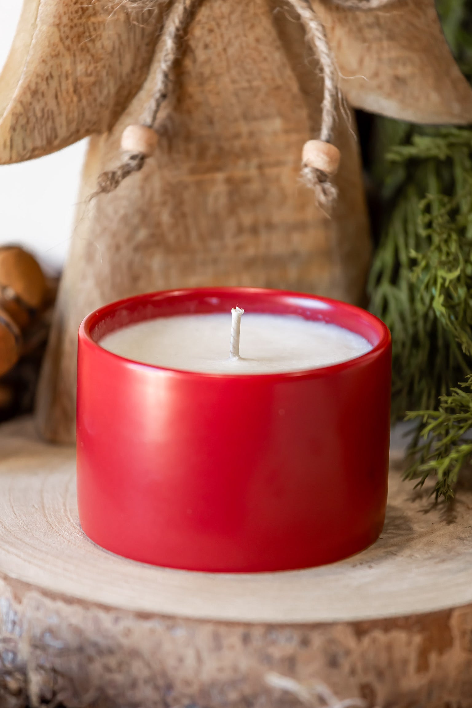 Mistletoe Red Candle The Little Burlap Barn