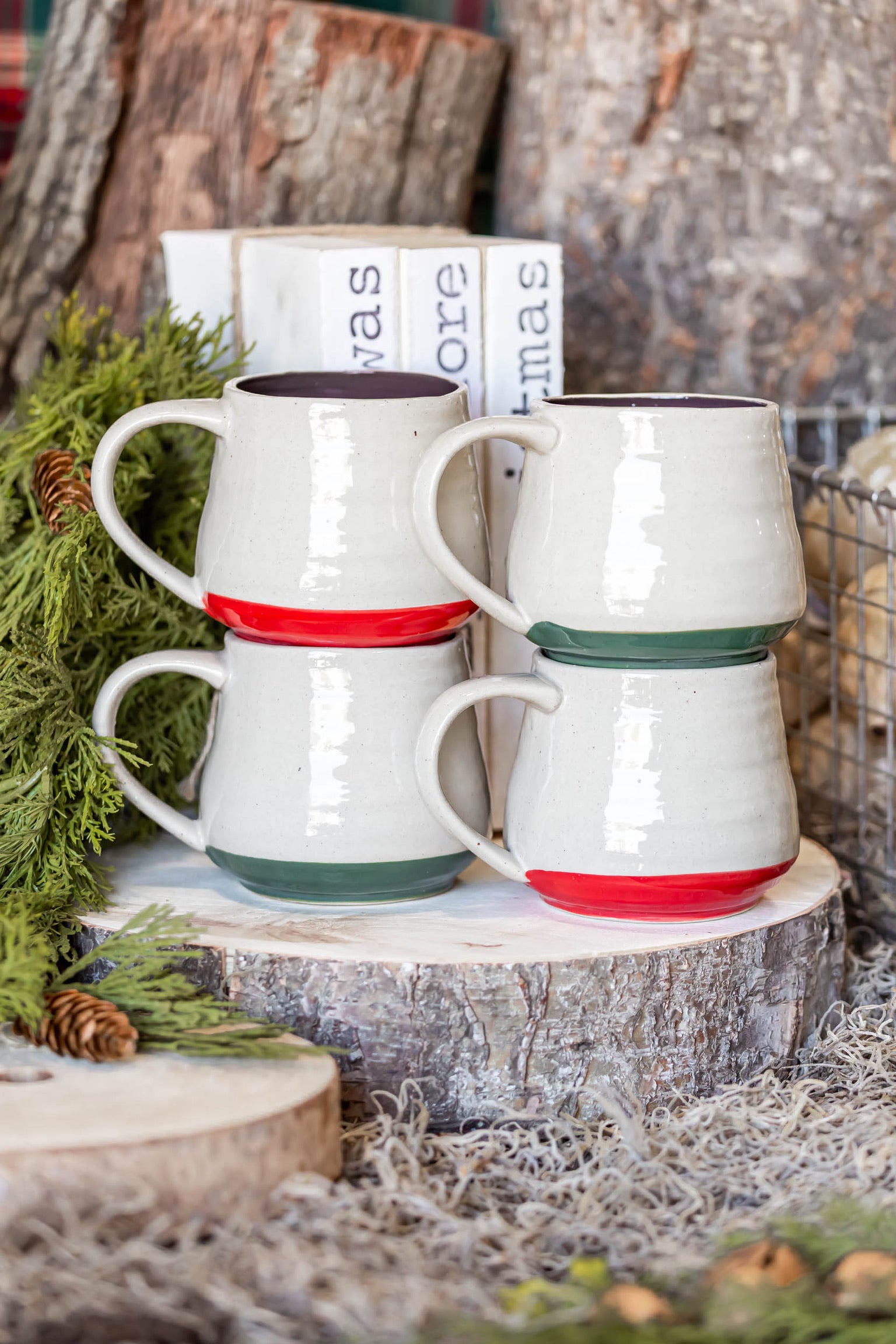 Stoneware Embossed Holiday Icon Mug Creative Co-Op