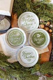 Stoneware Round Green Holiday Saying Dish Creative Co-Op