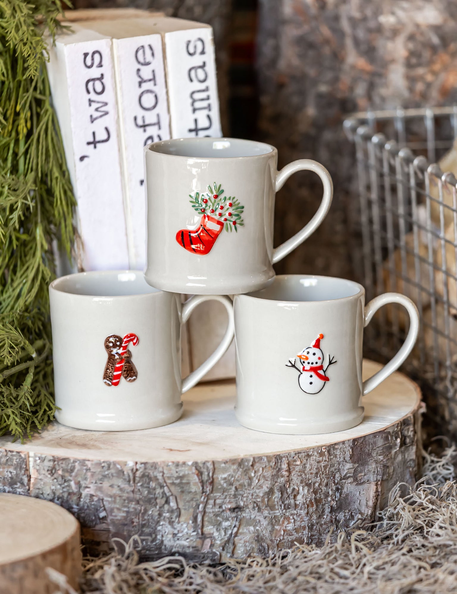 Stoneware Holiday Icon Mug Creative Co-Op