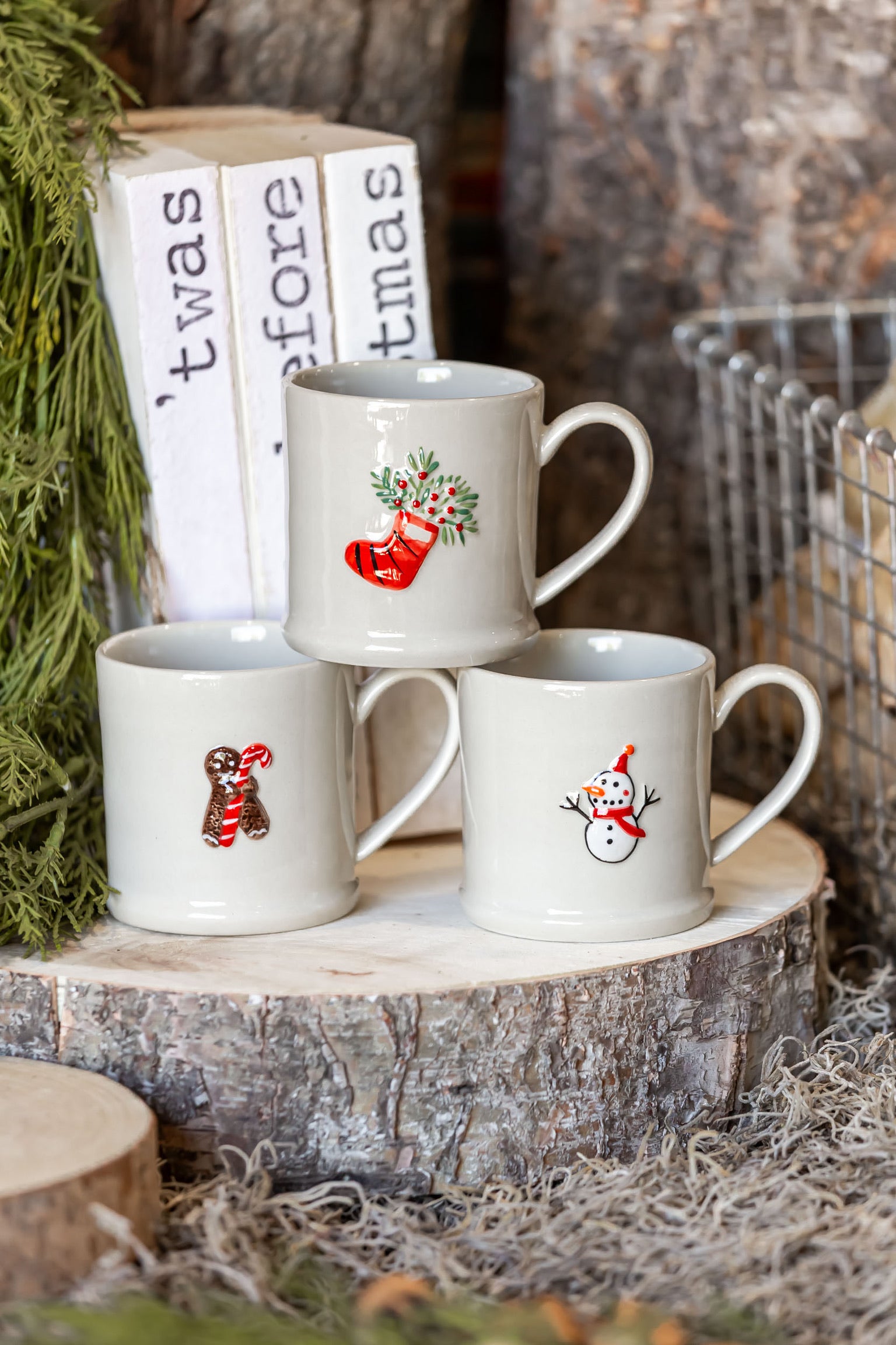Stoneware Holiday Icon Mug Creative Co-Op