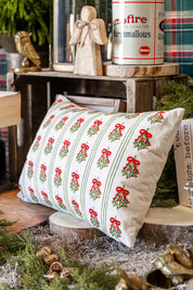 Mistletoe Stripe Pillow Creative Co-Op