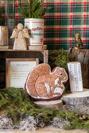 Embroidered Squirrel Pillow Creative Co-Op