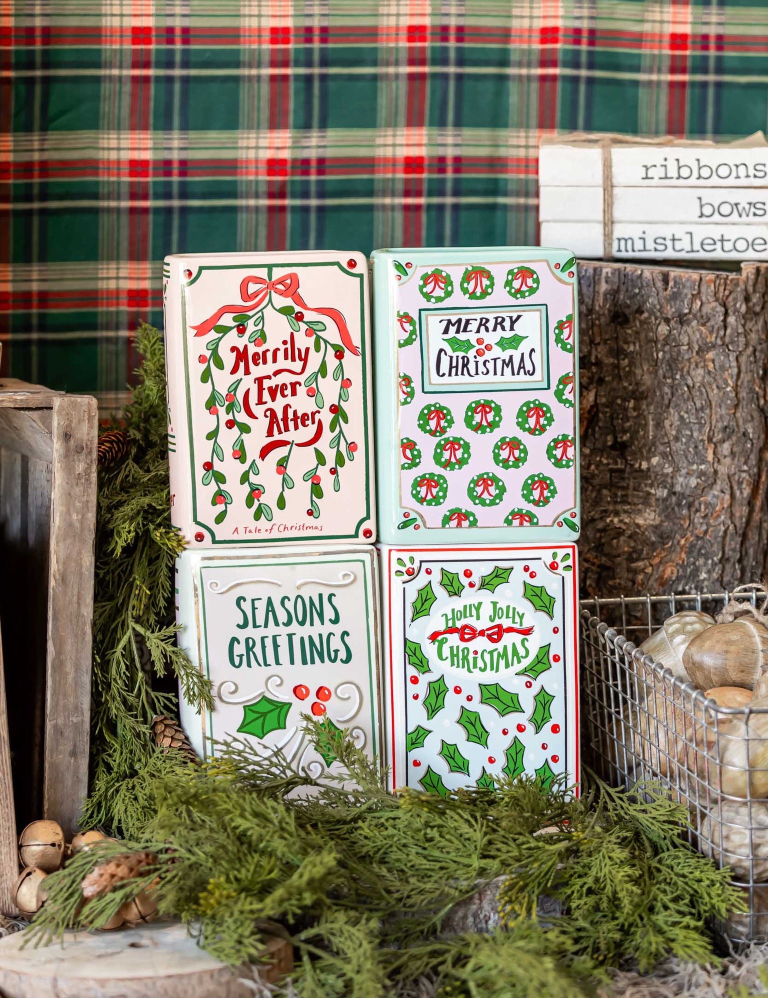 Holiday Book Shaped Vase Creative Co-Op