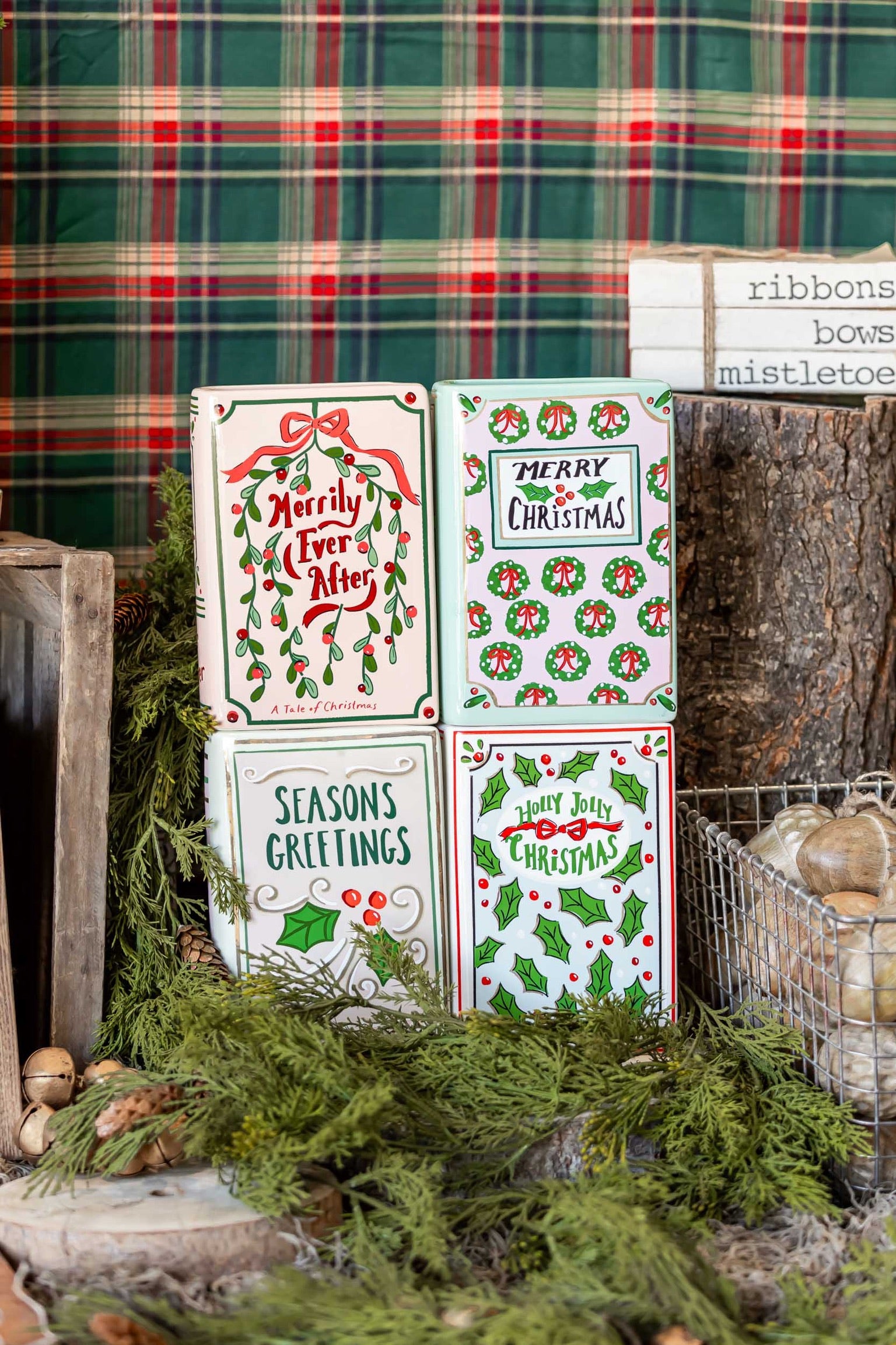Holiday Book Shaped Vase Creative Co-Op