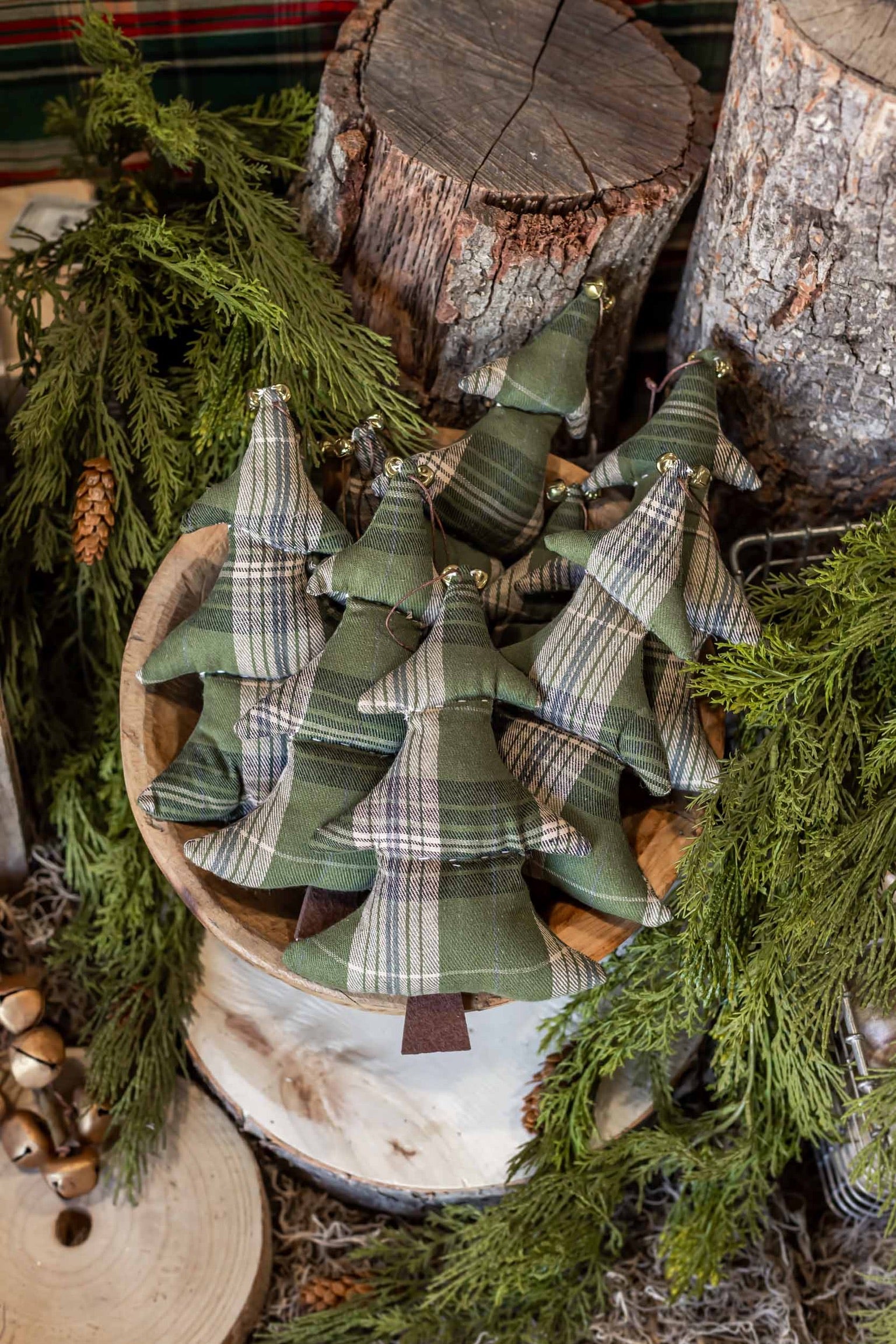 Plaid Tree Ornament Creative Co-Op