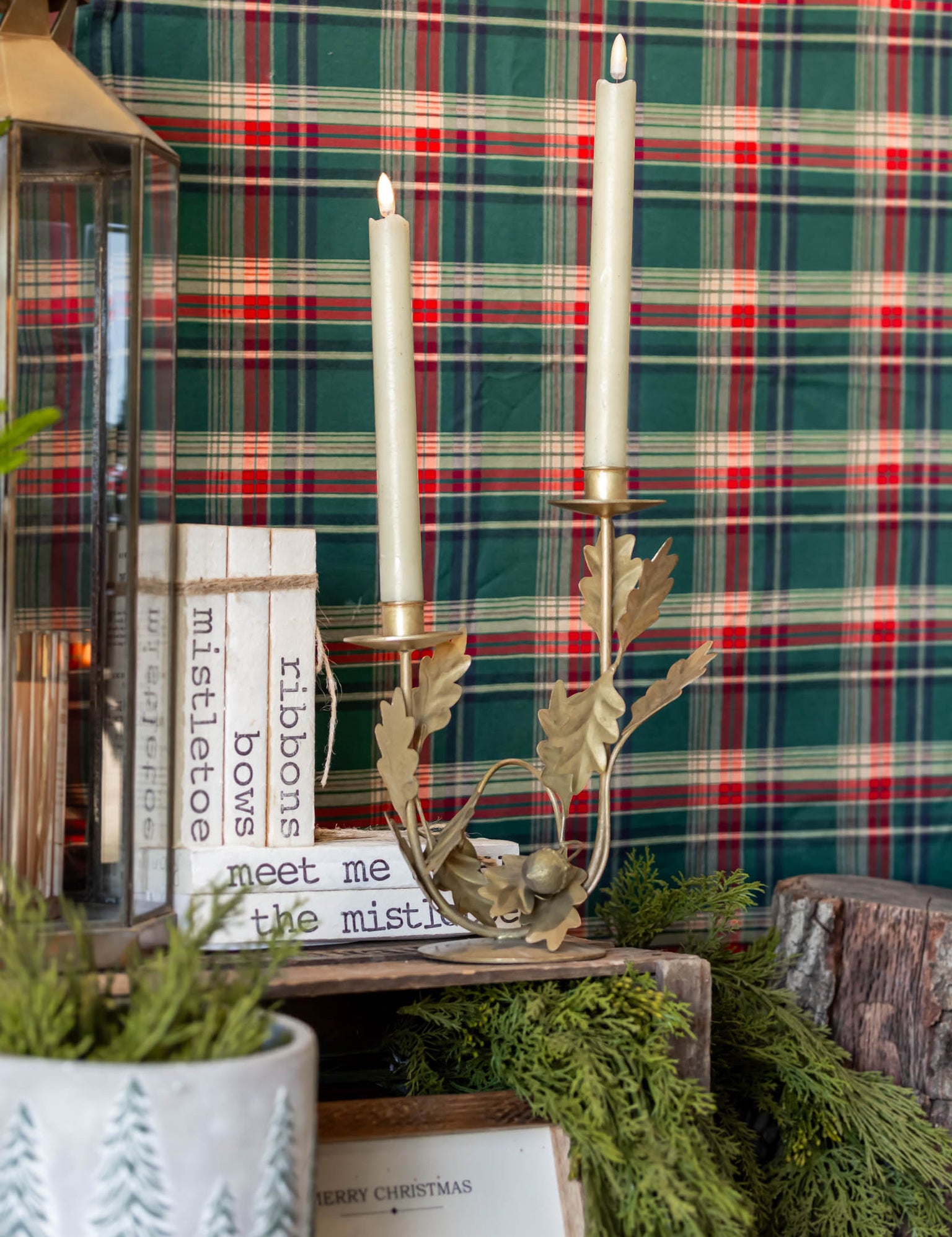 Antique Gold Leaf and Acorns Candelabra Creative Co-Op