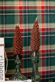 Unscented Pinecone Taper Candles Creative Co-Op