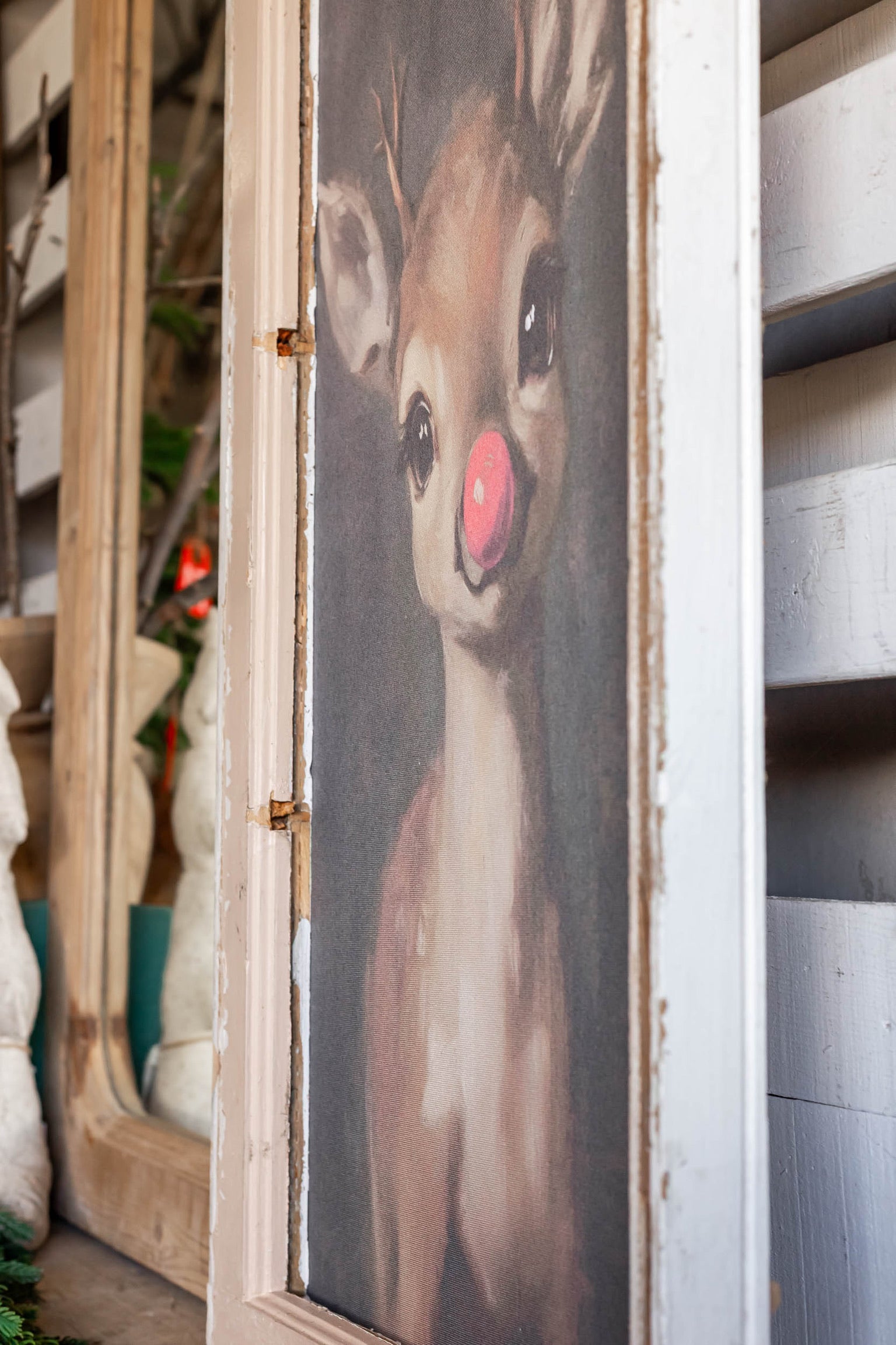 Salvaged Framed Rudolph Canvas The Little Burlap Barn