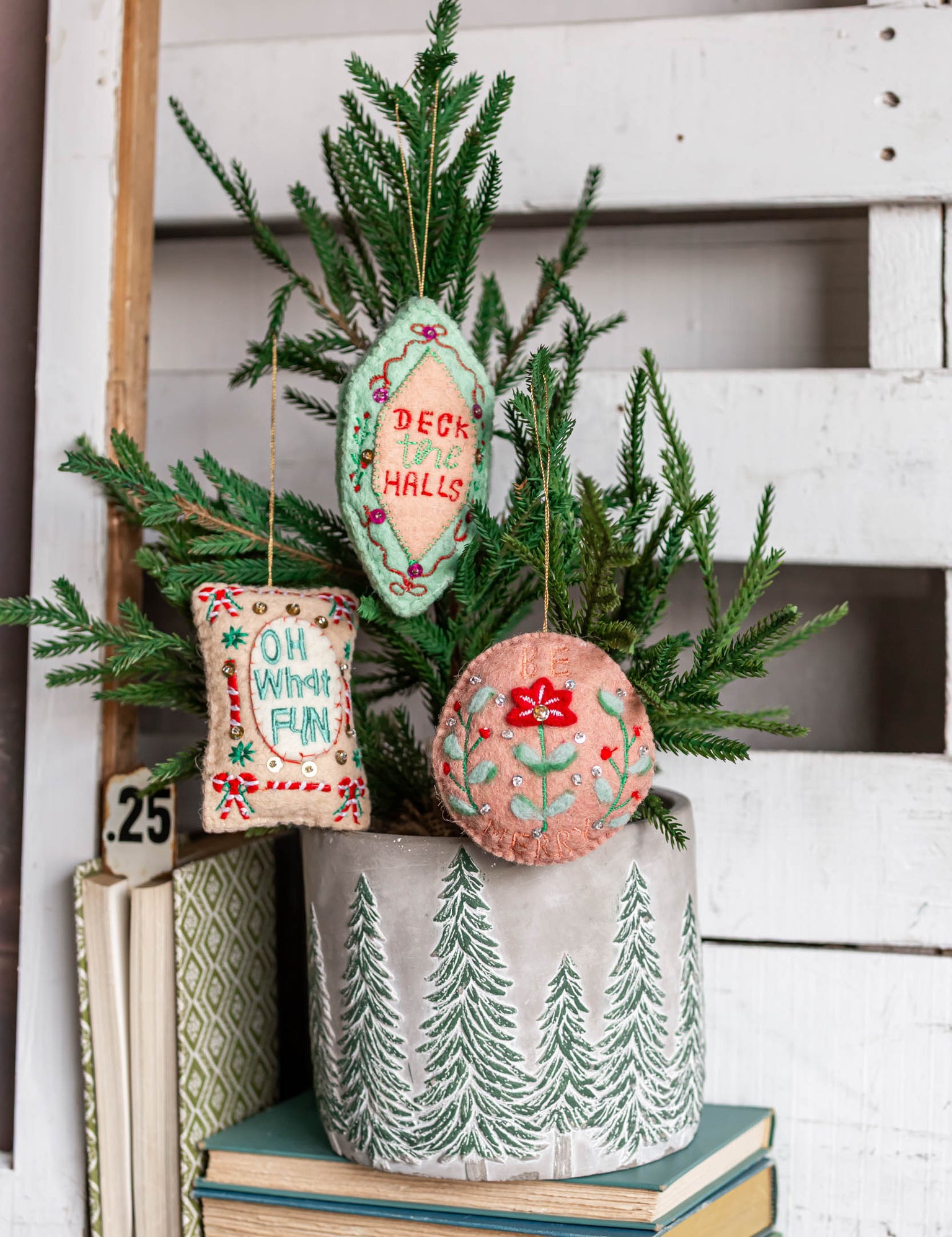 Hand-Made Beaded Holiday Saying Ornament Creative Co-Op