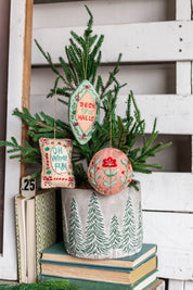 Hand-Made Beaded Holiday Saying Ornament Creative Co-Op