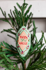 Hand-Made Beaded Holiday Saying Ornament Creative Co-Op