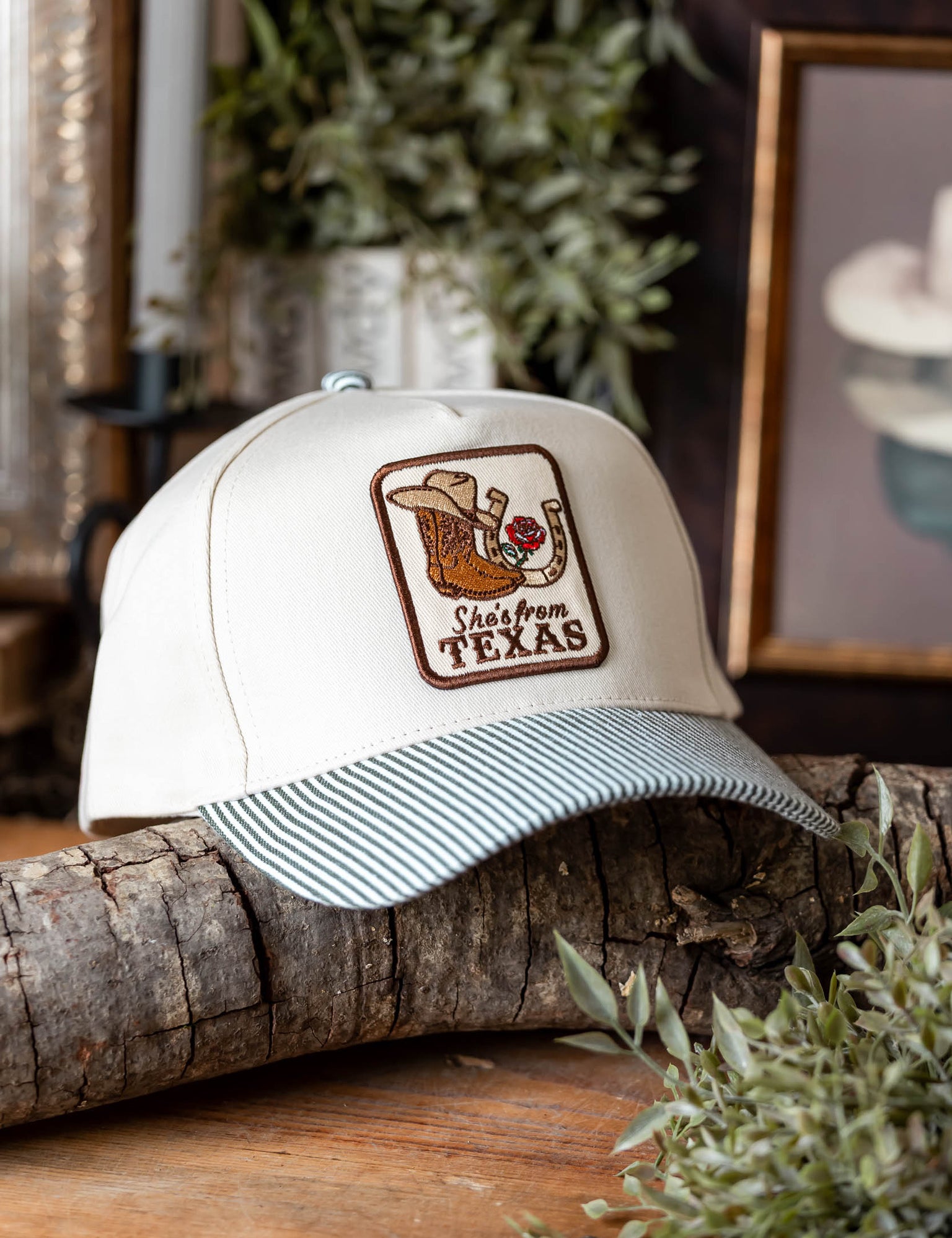She's From Texas Embroidered Patch Cap Fashion City
