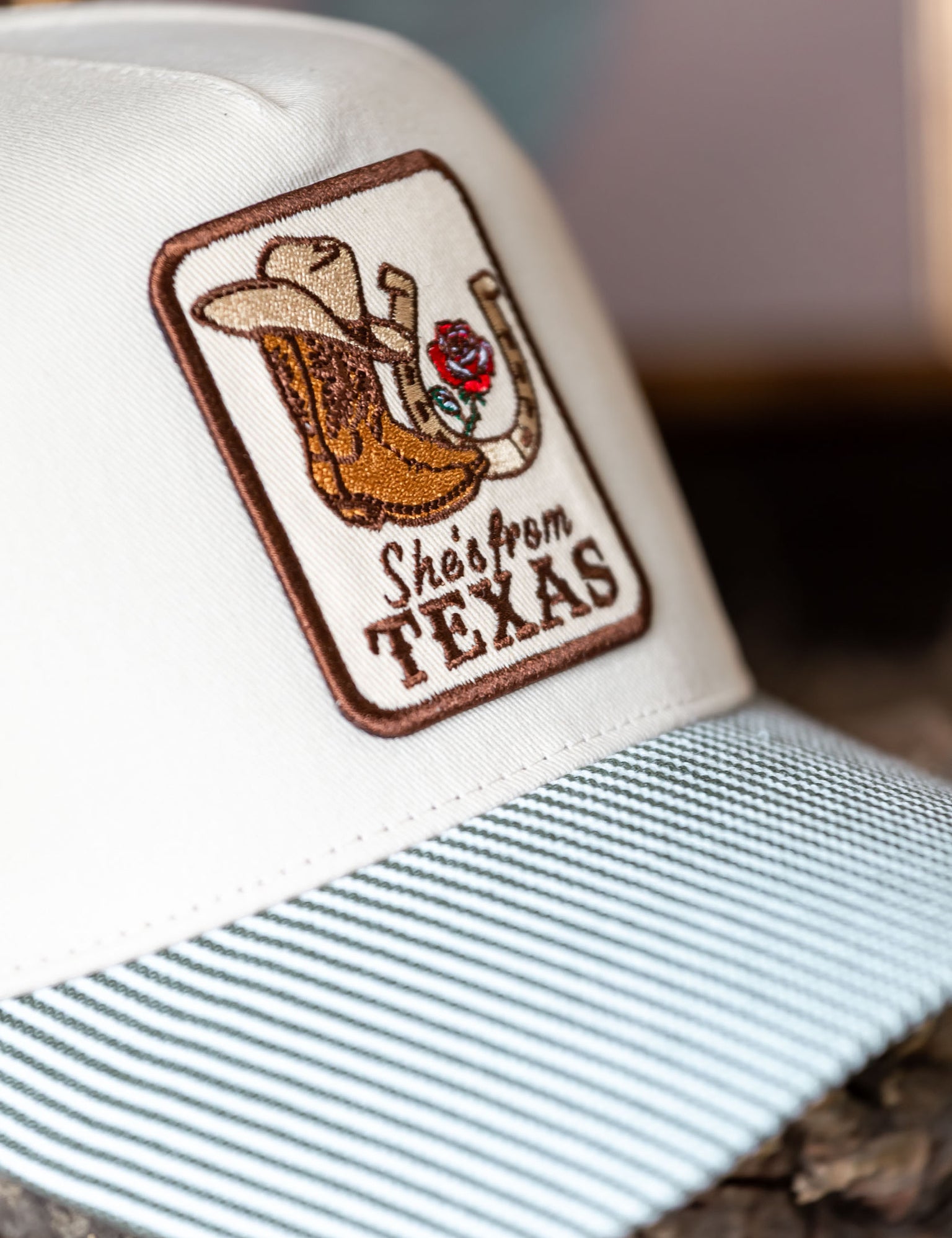 She's From Texas Embroidered Patch Cap Fashion City