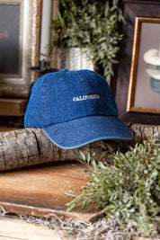California Embroidered Denim Cap Fashion City