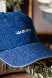 California Embroidered Denim Cap Fashion City