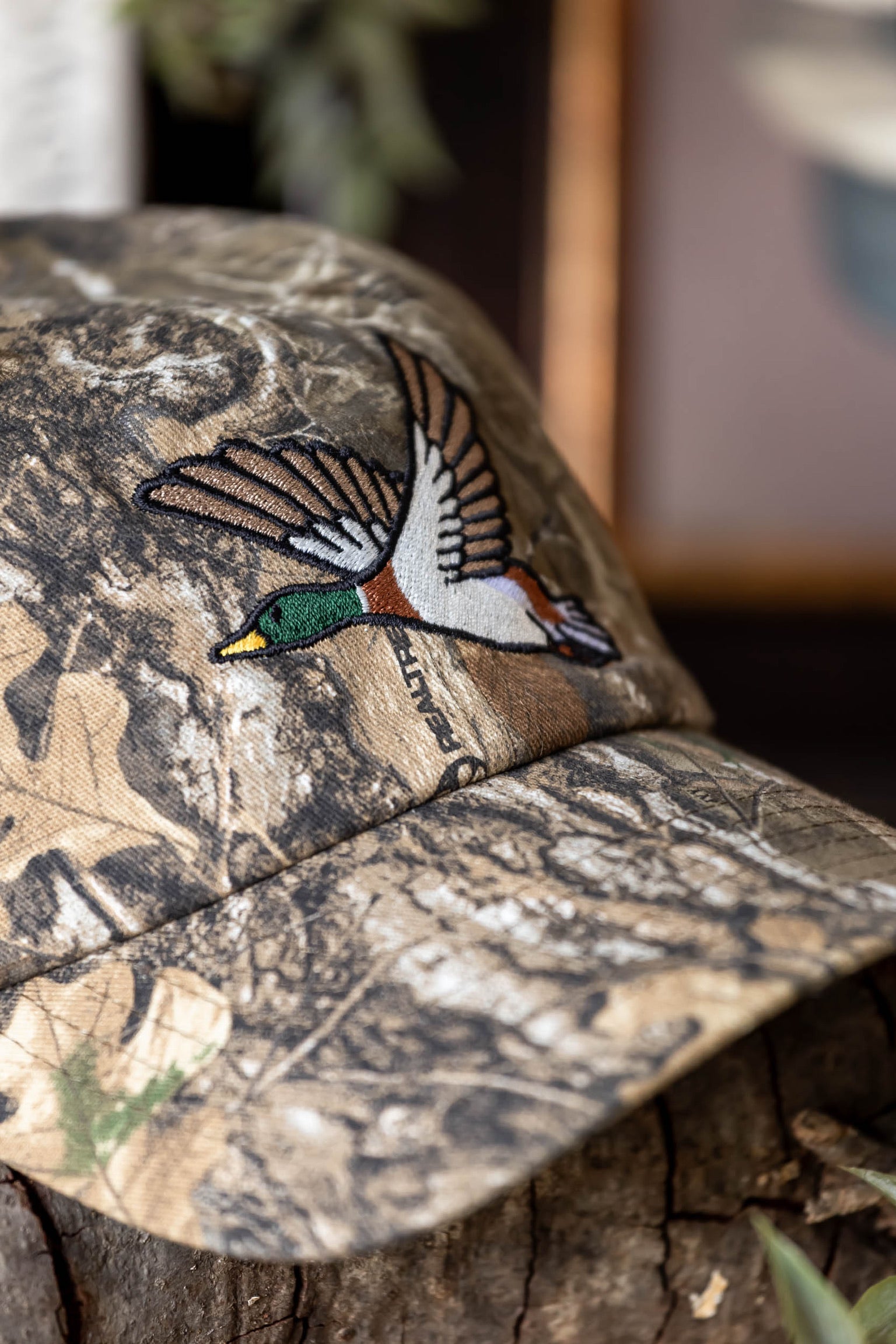 Camo Flying Mallard Embroidered Cap Fashion City