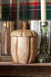 Hand-Carved Mango Wood Acorn Jar Creative Co-Op