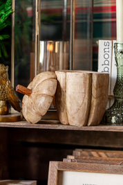 Hand-Carved Mango Wood Acorn Jar Creative Co-Op