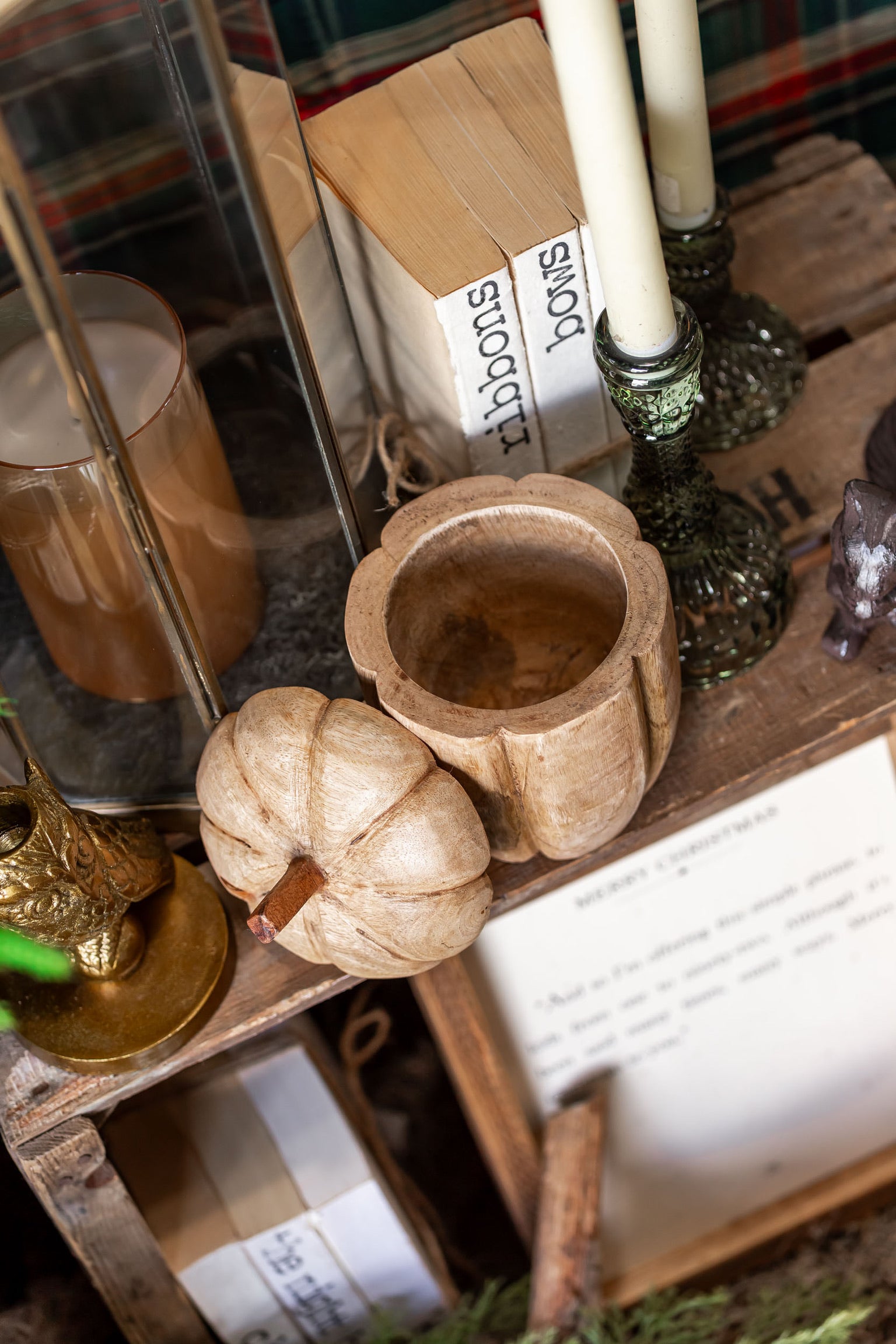Hand-Carved Mango Wood Acorn Jar Creative Co-Op