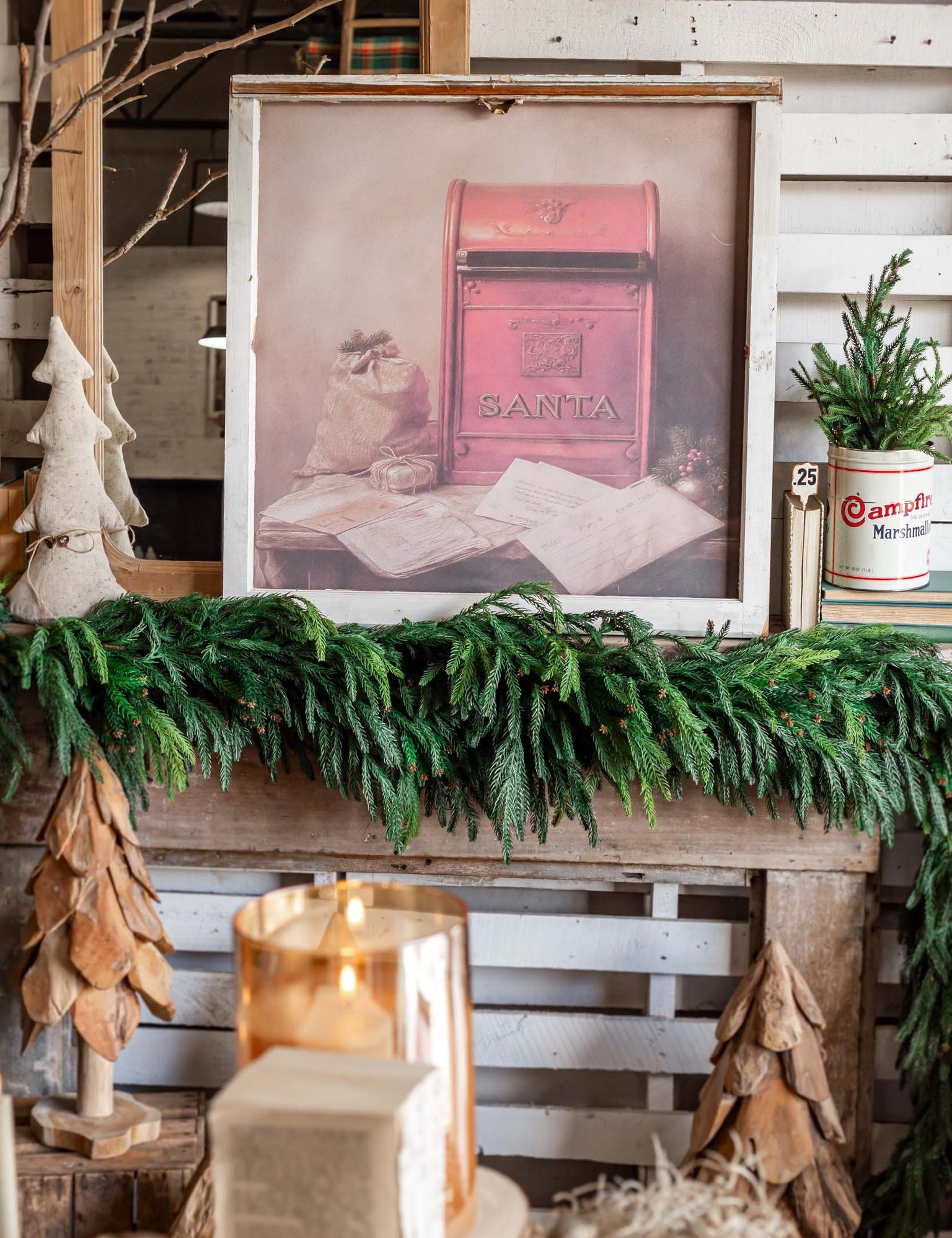 Salvaged Framed Santa's Mailbox Canvas The Little Burlap Barn