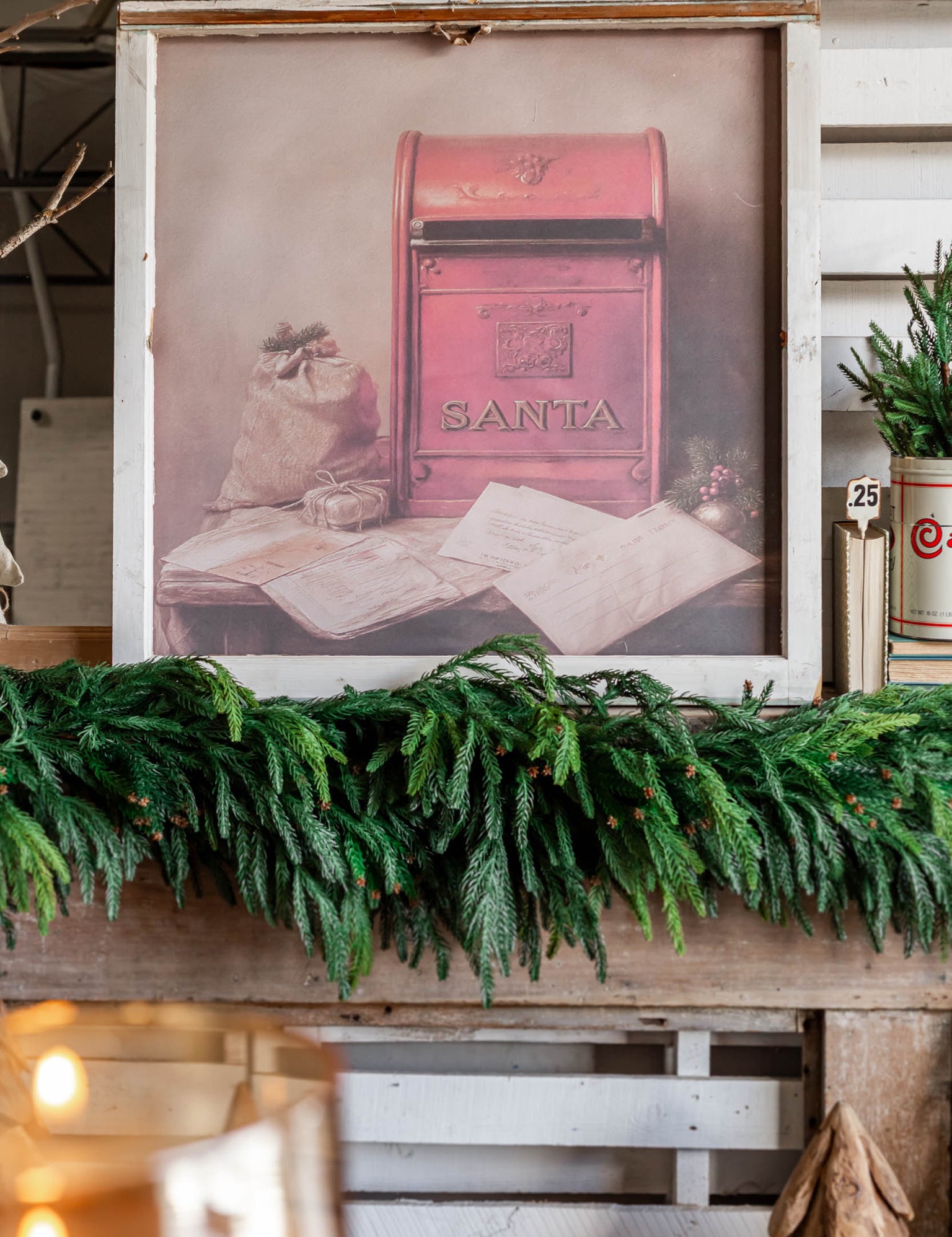 Salvaged Framed Santa's Mailbox Canvas The Little Burlap Barn