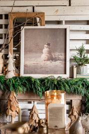 Salvaged Framed Snowman Canvas The Little Burlap Barn